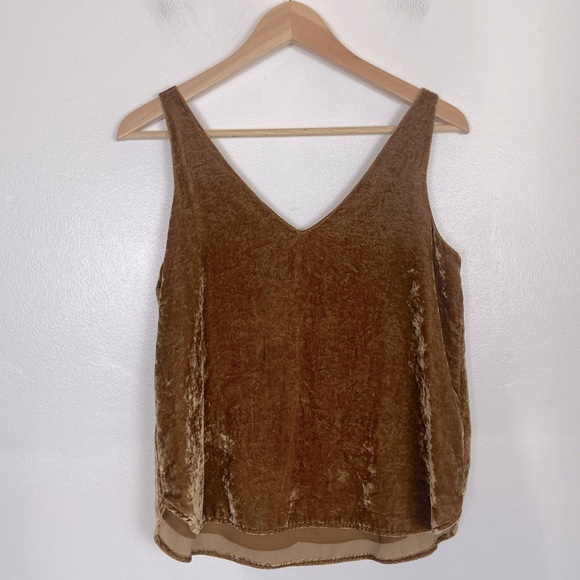 LOFT Brown Velvet Sleeveless Blouse - Picture 2 of 10